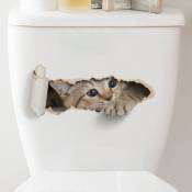 Csparkv - Autocollant De Toilette Chat Trou De Dessin