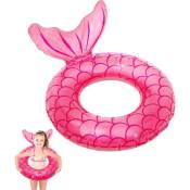 Csparkv - Rose Anneau de natation en forme de sirène pour enfants, anneaux de natation gonflables durables, tube flottant pour enfants de 5 à 9 ans,