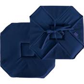 Enjoy Home - Galette à rabats polyester chaby 40 x 40 cm coloris bleu marine