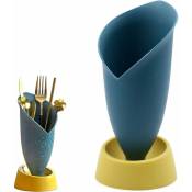 Fortuneville - Ustensiles de cuisine vaisselle Drainante - panier multifonction rangement plastique pour Couteau Fourchette Cuillère (bleu)