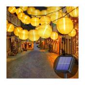 Guirlande lumineuse solaire d'extérieur - 7 m - 50 lanternes LED - Étanche - Éclairage solaire pour jardin, balcon, cour, mariage, Noël, fête (blanc
