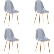 Homy France - Lot de 4 chaises scandinave invisible pieds Gold