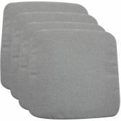 Idimex - Lot de 4 coussins d'extérieur 43 x 43 cm avec assise antidérapante chiara, galettes de chaise de jardin, en tissu gris - Gris