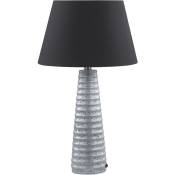 Lampe de Table Rétro en Céramique avec Abat-Jour en Lin Lampe de Chevet Noire Vilnia - Noir