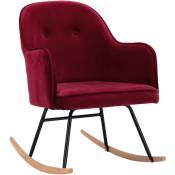 Les Tendances - Chaise à bascule Rouge bordeaux Velours