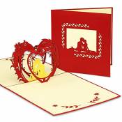Lin de Pop up Cartes de mariage mariage cartes, invitations