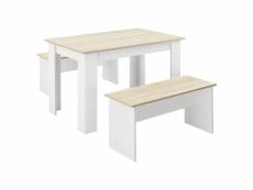 Lot de table et 2 bancs design ensemble de meubles