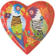 Maxwell & Williams Assiette en forme de cœur Love Hearts deAssiette en forme de cœur avec motif de Tigres de Porcelaine, 15.5 cm - Rouge