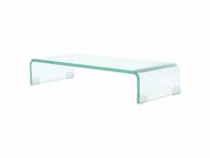 Meuble télé buffet tv télévision design pratique pour moniteur 60 cm verre transparent helloshop26 2502256