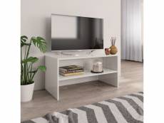 Meuble tv de qualité blanc brillant 80 x 40 x 40 cm