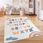 Paco Home - Tapis Chambre Enfant Bebe Fille Garcon Antidérapant Arc-en-ciel Coeur Pois 120x160 cm, Multicolore