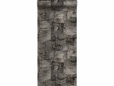 Papier peint tissu de jeans noir - 137738 - 53 cm x