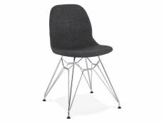 Paris prix - chaise design tissu "sandes" 83cm gris & chromé