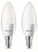 Philips Lot de 2 Ampoules LED Flamme Culot E14, 4W