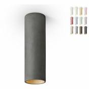 Platodesign - Plafonnier suspendu cylindre 20cm design moderne Cromia | Gris foncé