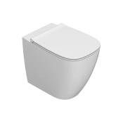 Récipient en céramique à poser au sol sans rebord 55x36 cm Globo Genesis GN001BI Blanc - Céramique - Avec couvercle de toilette à fermeture souple