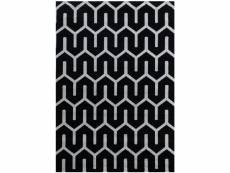 Scandinave - tapis à style nordic - noir 160 x 230