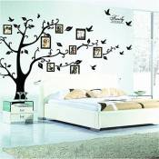 Shining House - Grand arbre généalogique décoration murale cadres photo amovibles arbre sticker mural vinyle arbre Stickers muraux pour salon décor à