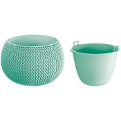 Splofy Bowl pot rond en plastique avec récipient en couleur sauge 23,9 (l) x 23,9 (l) x 16,1 (h) cm