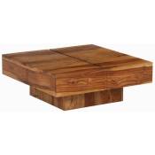 Table basse Bois massif de Sesham 80 x 80 x 30 cm - Brun - Inlife