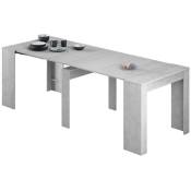 Table console Extensible coloris béton -78 x 90 x 50 cm -PEGANE-
