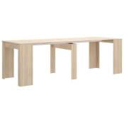 Table console extensible en chêne naturel - Longueur
