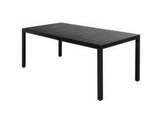 Table de jardin noir 185 x 90 x 74 cm aluminium et wpc 42792