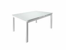 Table extensible 120 à 200 cm compact plateau verre