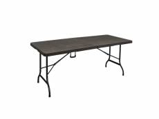 Table pliante imitation bois 180 cm