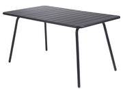 Table rectangulaire Luxembourg / 6 personnes - 143 x 80 cm - Aluminium - Fermob gris en métal
