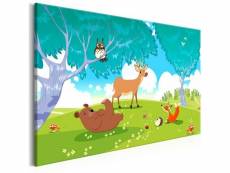 Tableau pour enfants friendly animals (1 part) wide taille 90 x 60 cm PD11984-90-60