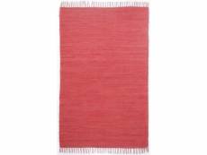 Tapis happy cotton - tissé plat - en coton - réversible - avec taches - rouge 40x60 cm