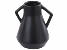 Vase décoratif en céramique noire 30 cm fermi 363546