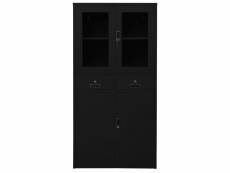 Vidaxl armoire de bureau noir 90x40x180 cm acier et