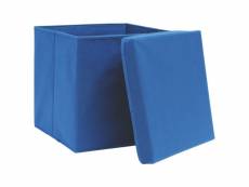 Vidaxl boîtes de rangement avec couvercles 4 pcs 28x28x28 cm bleu 325196