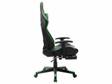 Vidaxl chaise de jeu avec repose-pied noir et vert
