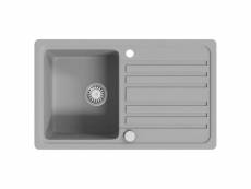 Vidaxl évier de cuisine en granite avec égouttoir réversible gris 141670