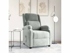 Vidaxl fauteuil inclinable gris clair velours