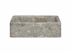 Vidaxl lavabo gris 40x40x12 cm marbre