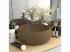 Vidaxl lavabo rond de luxe crème mat 40x15 cm céramique 147007