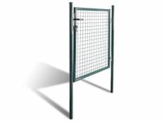 Vidaxl portail de clôture à porte simple acier enduit