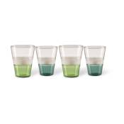 4 verres en verre vert olive Collar chic - Pols Potten
