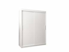 Armoire de chambre torm blanc 150 avec 2 portes coulissantes penderie (tringle) avec étagères sans tiroirs