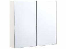 Armoire de toilette blanche avec miroir 80 x 70 cm