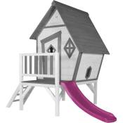 AXI - Cabin xl Maison Enfant avec Toboggan violet Aire