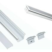 Barcelona Led - Profilé encastré en aluminium pour bande led avec diffuseur - - Blanc - Blanc