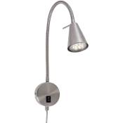 Briloner - Lampe de lit led leuchten tusa, 5 w, 400 lm, IP20, nickel mat, métal, incl., 1x GU10, bras flexible, 45 x 8 x 20,5 cm