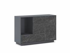 Buffet marbre, gris foncé-marbre noir, 120x40x80cm