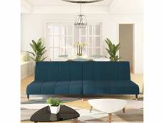 Canapé-lit ingénieux à 2 places bleu velours - 200
