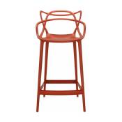 Chaise de bar rouge 65 cm Masters - Kartell